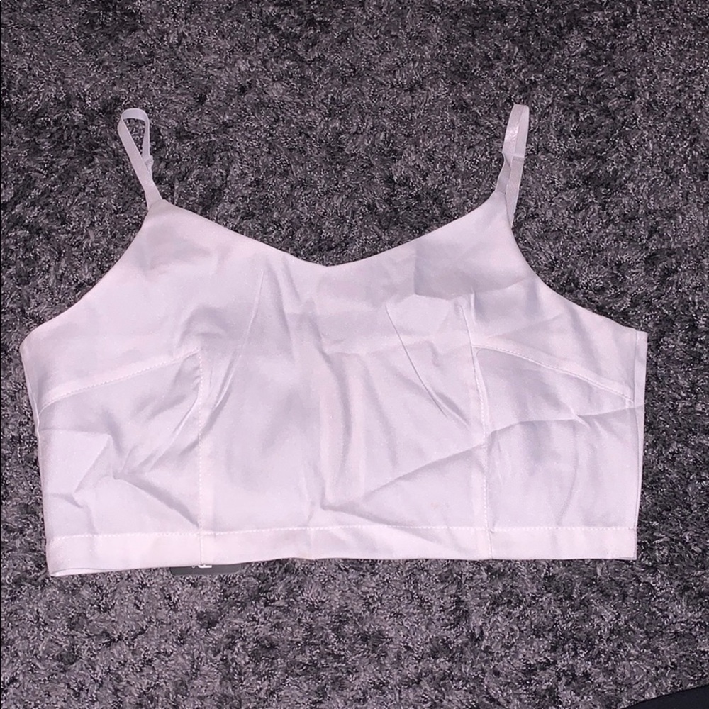 White crop top.